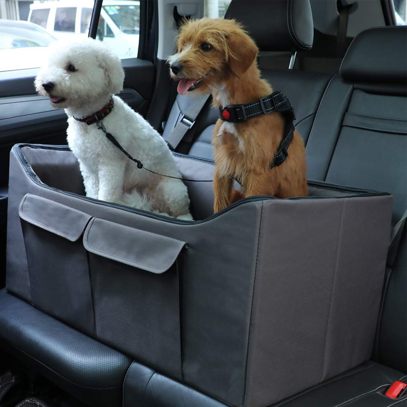 Dog car seat booster for Medium to Large Dogs with 2 Tethers, Take 2 Seats pet carrier dog cat travel bag