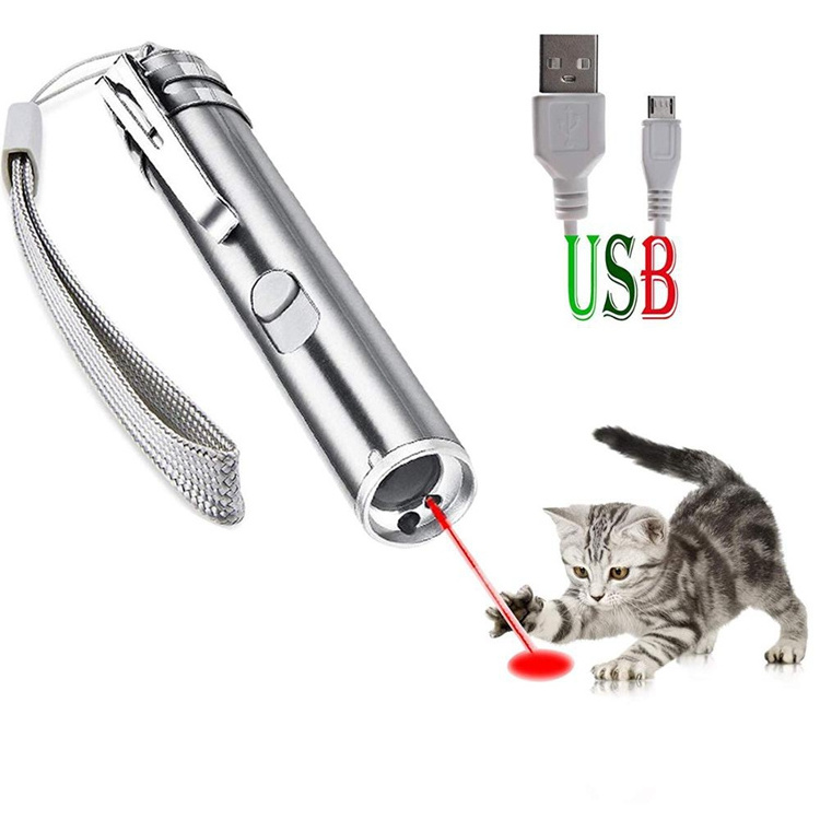 Interactive Cat Laser Toys Rechargeable Cat Red Dot Kitten Cat Toy Laser Pointer