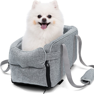 Dog Car Seat, Fully Detachable and Washable Dog Booster Seat for Small Pets Up to 12 Lbs, Center Console Dogs and Cats Car Seat