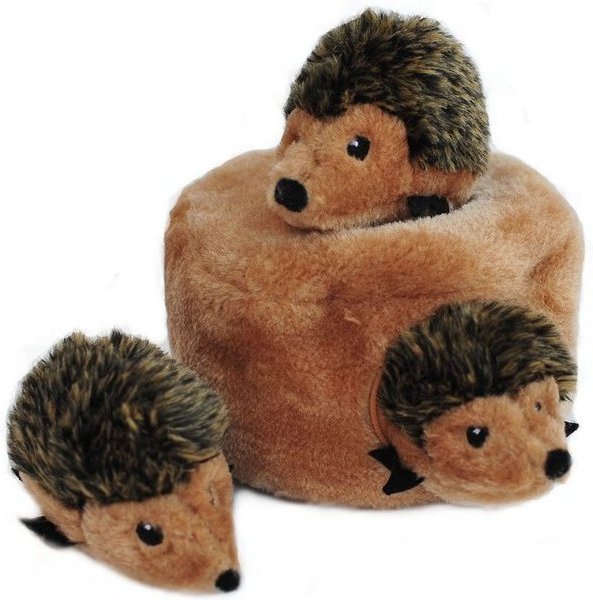 Hedgehog Den Puzzle Set Toy for Pet Burrow Hide Seek Squeaky Plush Dog Toy Interactive Pet Chew Toys