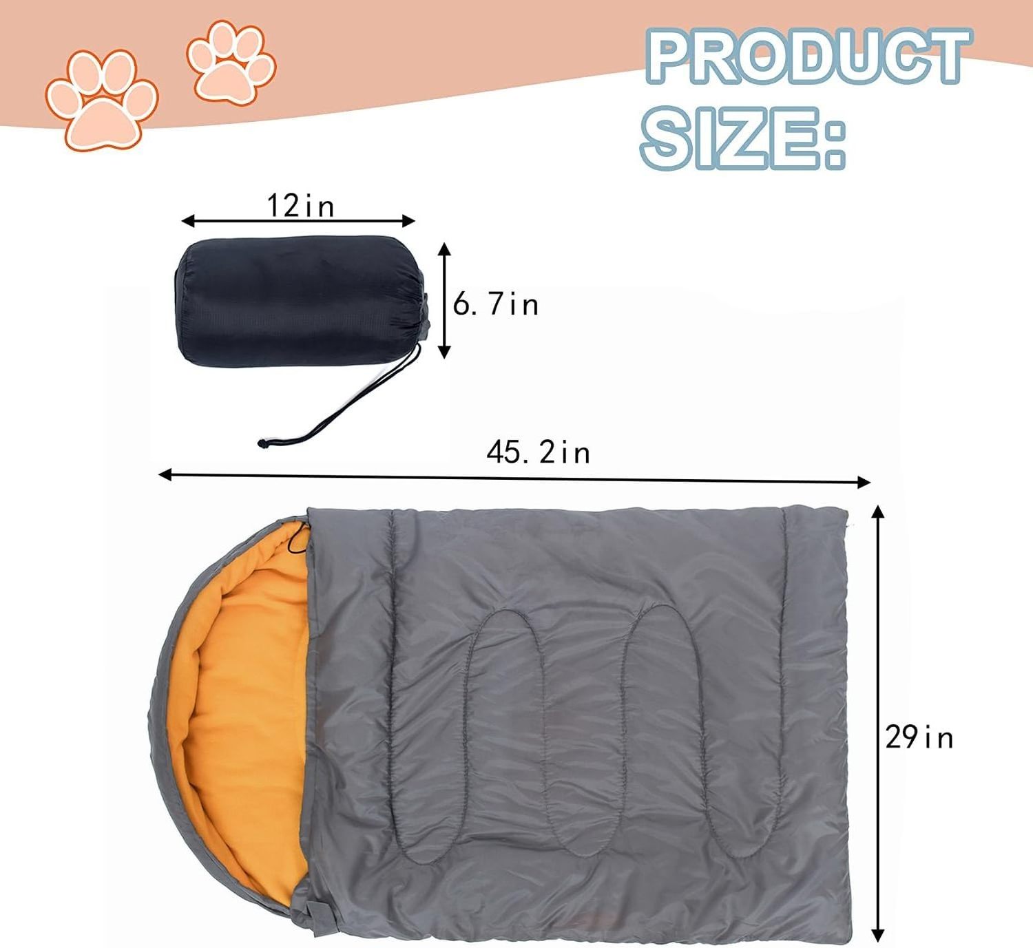 Dog Sleeping Bag Waterproof Warm Cat Sleeping Bag Camping Essentials Pet Bed with Storage Bag