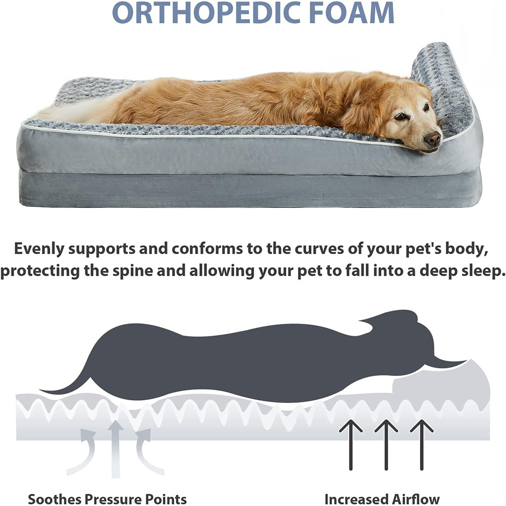 Orthopedic Foam Dog Bed for Medium Dogs - Washable Pet Sofa Beds with Removable Cover & Waterproof Liner pet mat