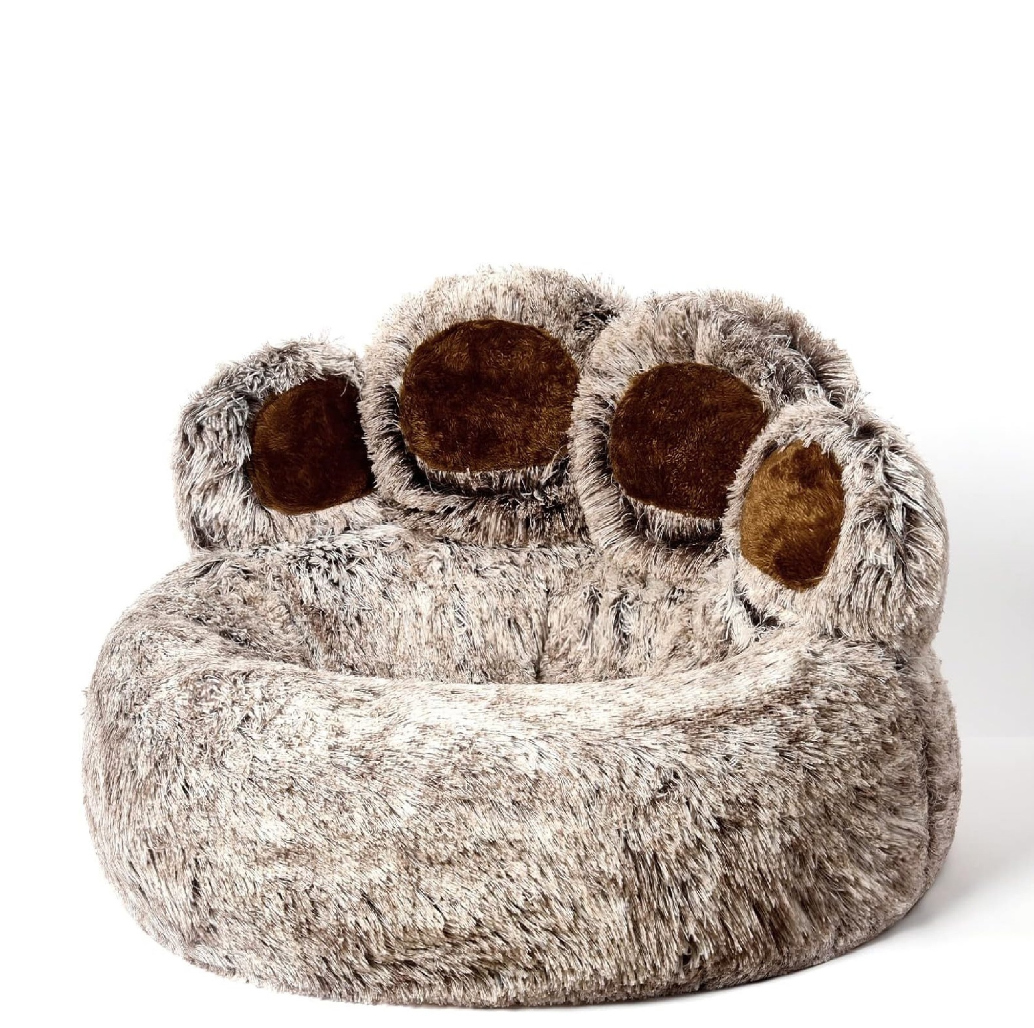 Calming Donut Dog Bed for Medium and Small Dog Pet Round Bed of Paw Shape Faux Fur Cat Bed