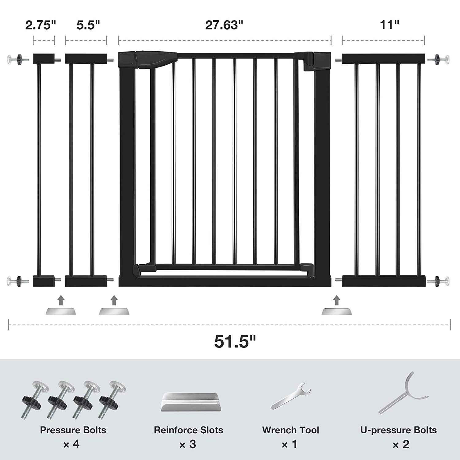 Baby Gate for Doorways and Stairs, RONBEI 51.5