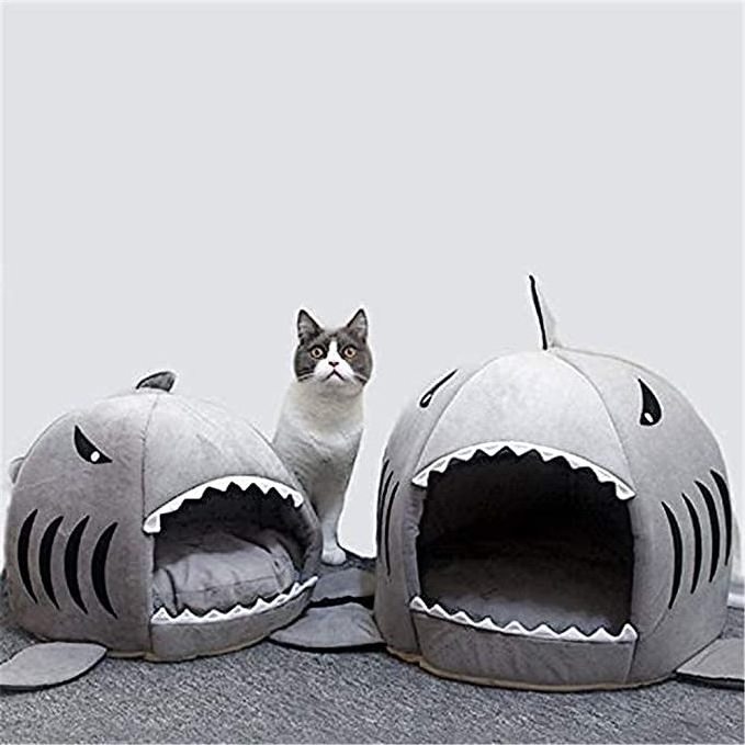 Shark Shaped House for Cushion Cat Bed for Indoor Dog House Indoor Warm Kennel Pet Cat Cave