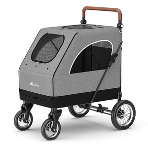 Hight Quality Pet Stroller 4-Wheels Foldable Dog Cat Carrier Cart Pet Trolleys for Middle Large Dog