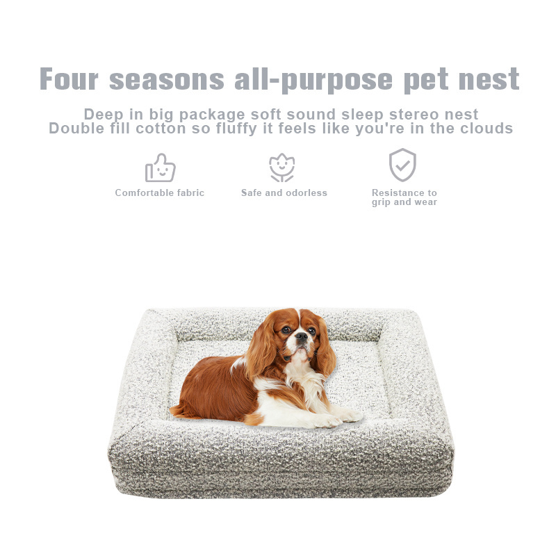 Dog Beds for Medium Dogs Rectangle Washable Comfortable and Breathable Pet Sofa Warming Orthopedic  Memory Foam Dog Bed