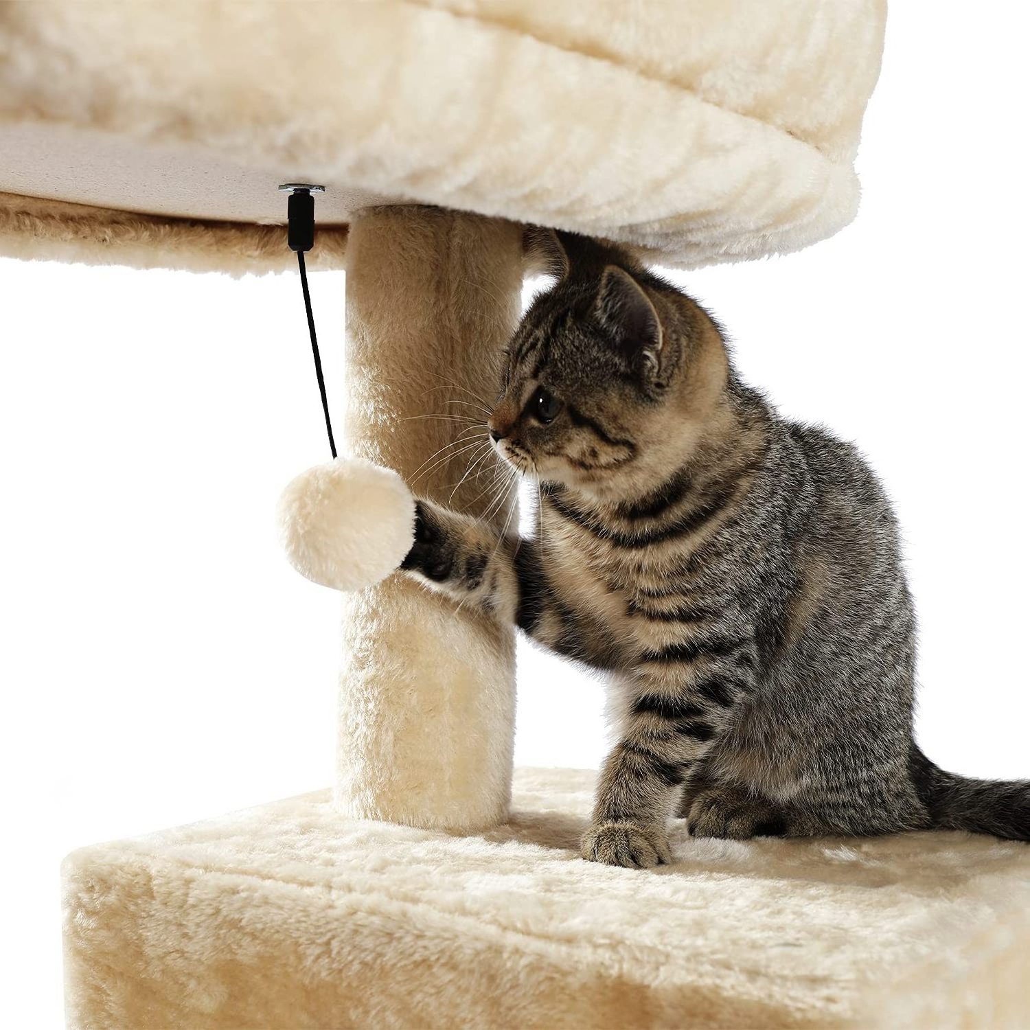 Cat Tree for Indoor Cats Multi-Level Cat Tower with Sisal Covered Scratching Posts, Cozy Condo, Super Large Hammock and Plush Pe