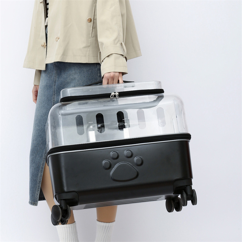 Trolley Case Portable Transparent Space Capsule Pet Bag Large Capacity Pet Travel Bag With Protective Cover