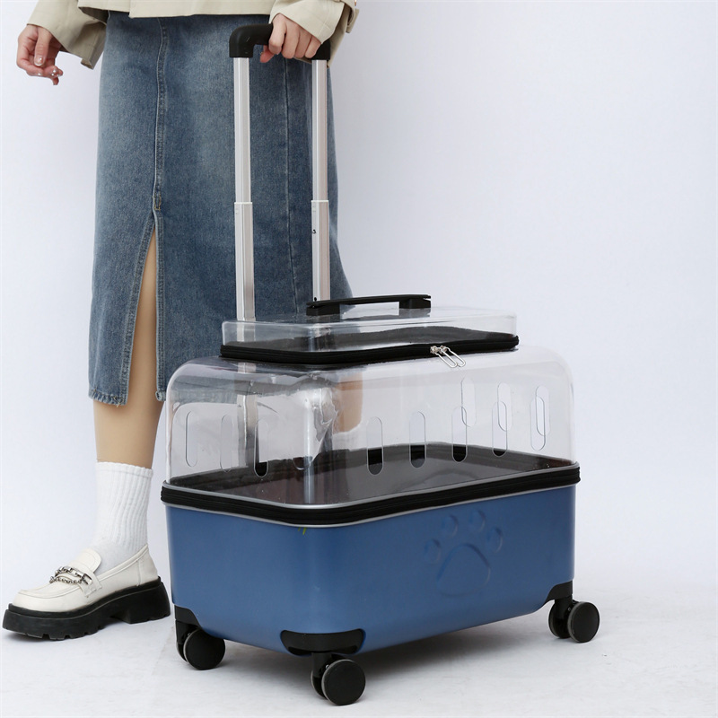 Trolley Case Portable Transparent Space Capsule Pet Bag Large Capacity Pet Travel Bag With Protective Cover