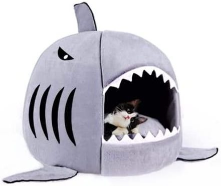 Shark Shaped House for Cushion Cat Bed for Indoor Dog House Indoor Warm Kennel Pet Cat Cave