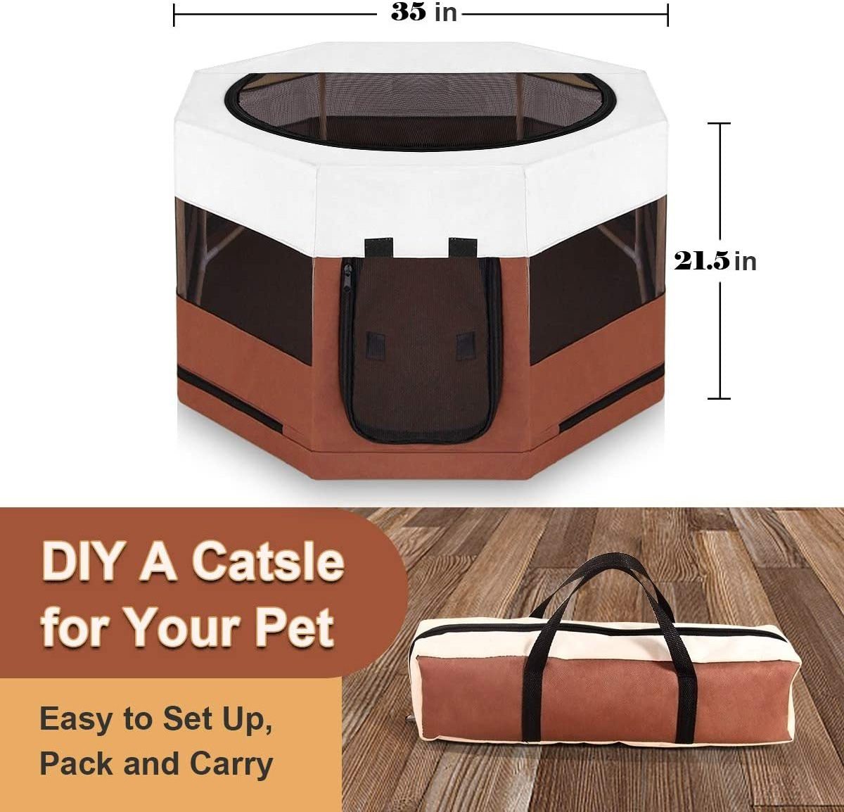 Animals Wood Frame Cat Playpen Cage Indoor Kitten Crate Dog for Puppy Large Size Sturdy Long Lasting Use