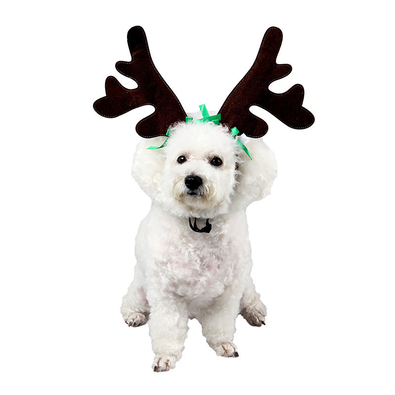 Christmas Dog Elk Headband Santa Pet Christmas Cool Dog Costume Cute Headwear Accessories