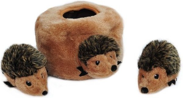 Hedgehog Den Puzzle Set Toy for Pet Burrow Hide Seek Squeaky Plush Dog Toy Interactive Pet Chew Toys