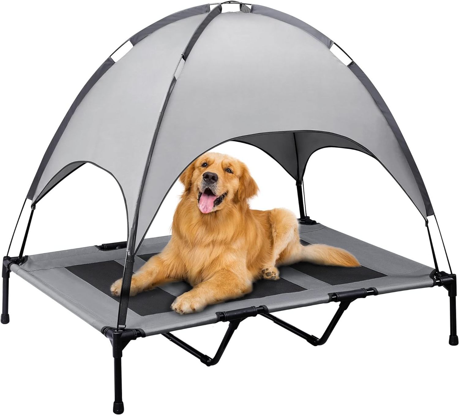 Portable Outdoor Travel Camping Pet Dog Bed Oxford Fabric Pet Cooling Elevated Dog Beds with Canopy