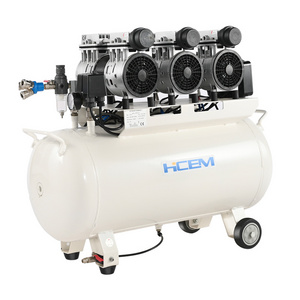 HCEM 2024 3HP high quality air compressor oil free 100L tank silent compressor for 4pcs dental unit chair