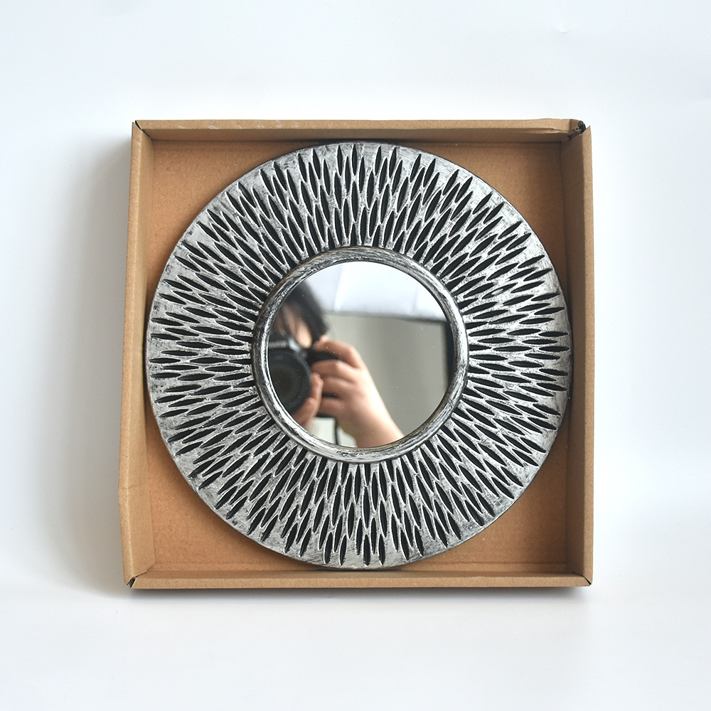 High quality plastic frame wall hanging mirror set stickers