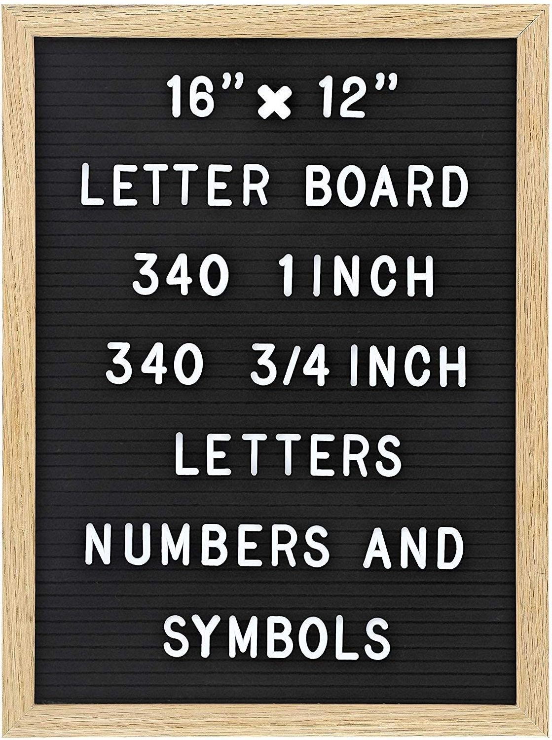 Changeable wood frame letter board / Frame felt letterboard with 3/4inch Letters wall memo board