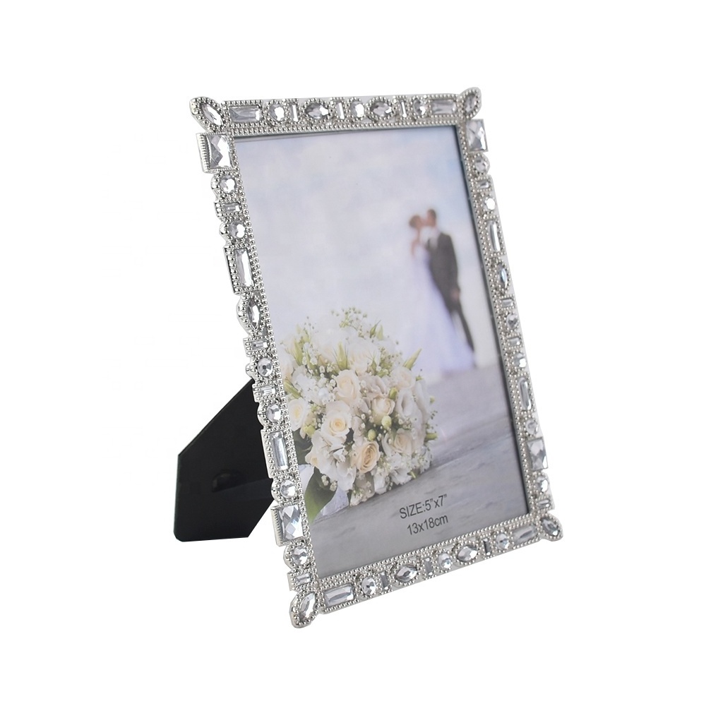 HOT SELLING HEART SHAPE CRYSTAL METAL PHOTO FRAME PICTURE FRAME FOR WEDDING SWEET GIFT