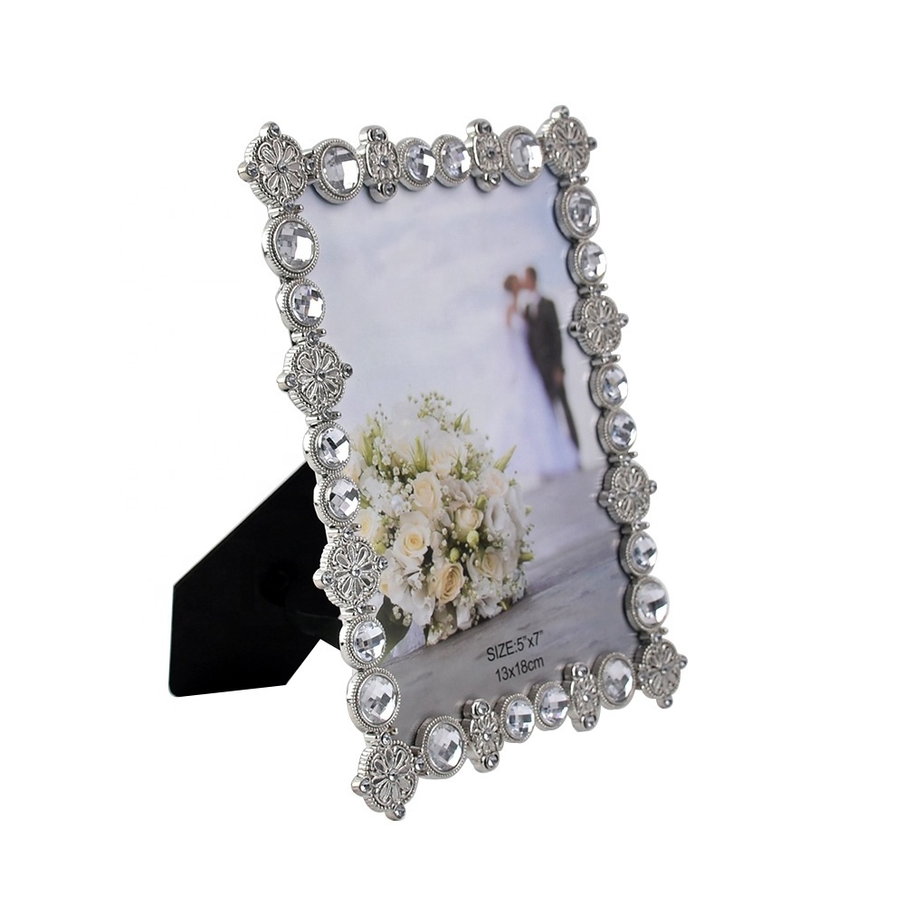 HOT SELLING HEART SHAPE CRYSTAL METAL PHOTO FRAME PICTURE FRAME FOR WEDDING SWEET GIFT