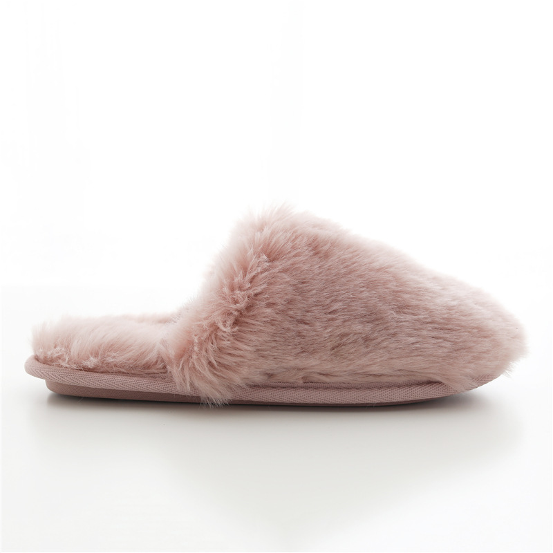 Custom fashion home cotton-wool winter ladies couple fluffy big long fur slippers wholesale warm indoor