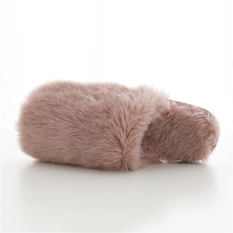 Custom fashion home cotton-wool winter ladies couple fluffy big long fur slippers wholesale warm indoor