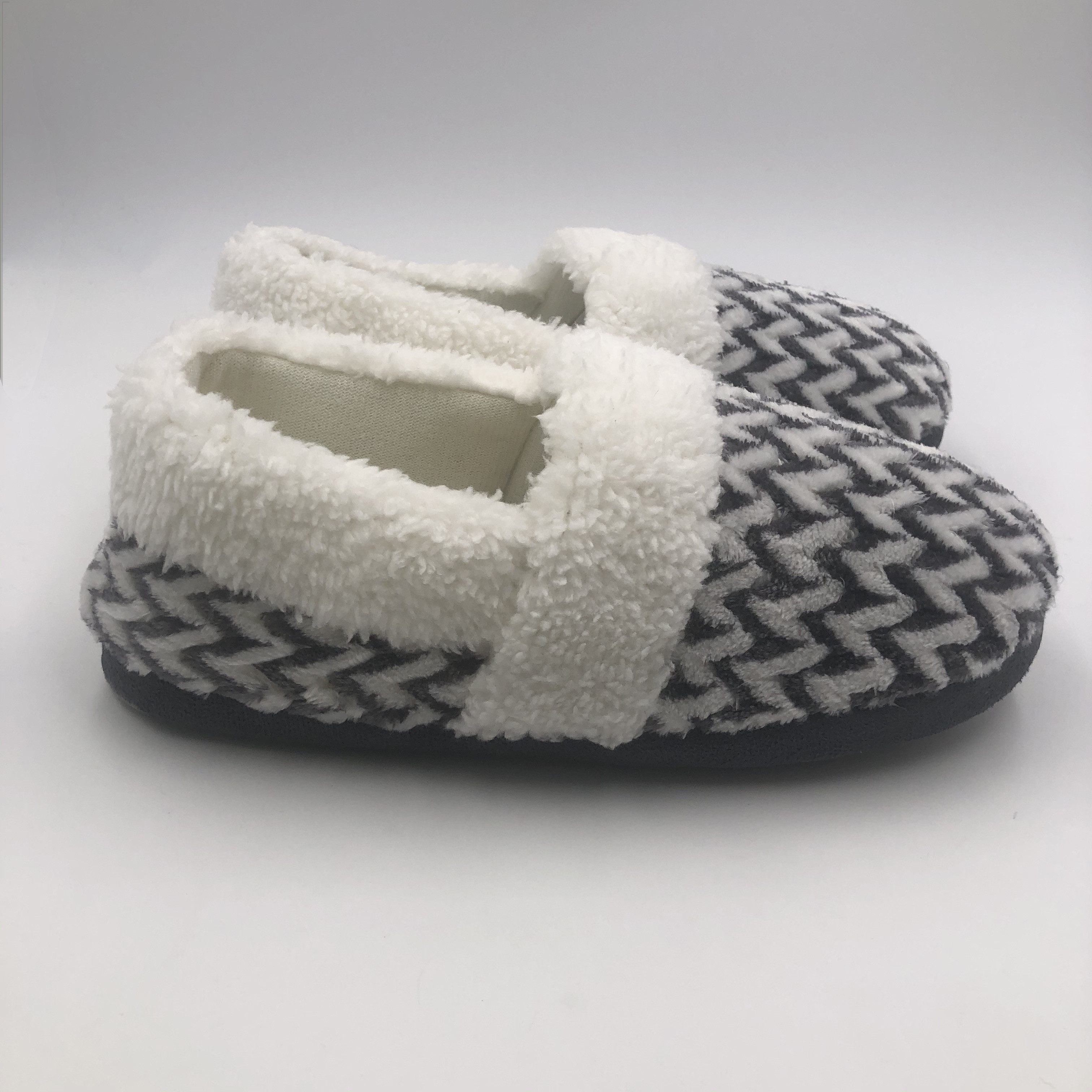 Best Ladies Fuzzy Sawtooth Pattern Washable Loafers Shoes Discount Womens House Boots Slippers Coral Fleece Customized Plush TPR