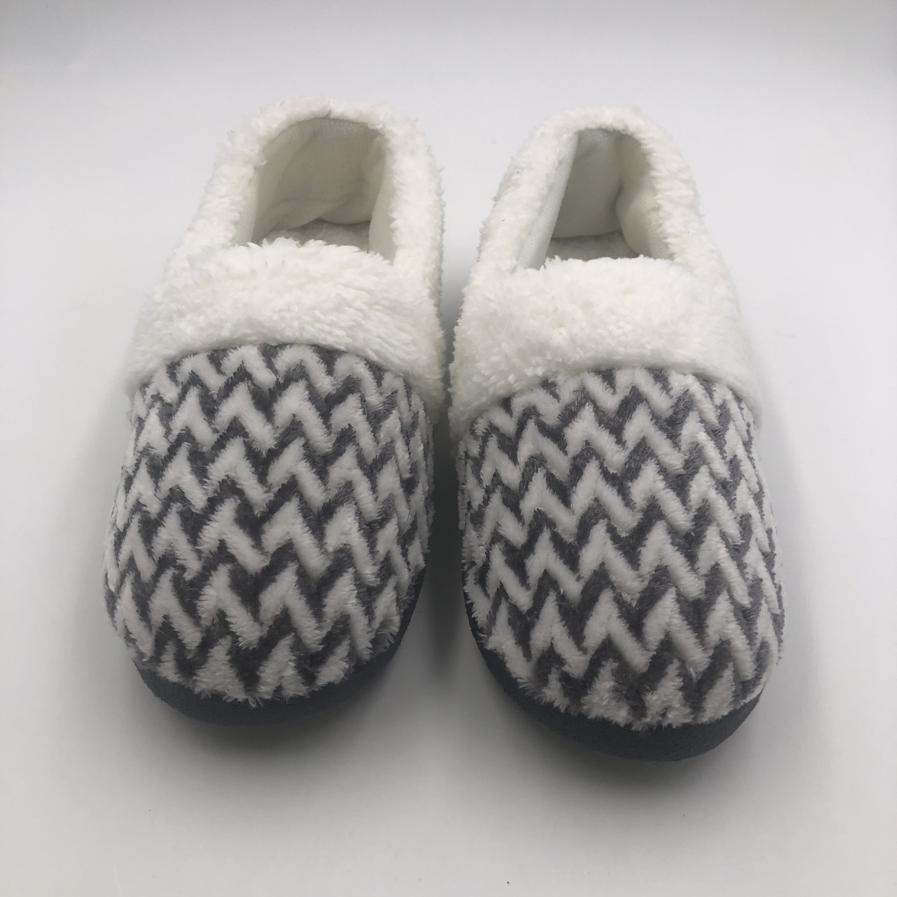 Best Ladies Fuzzy Sawtooth Pattern Washable Loafers Shoes Discount Womens House Boots Slippers Coral Fleece Customized Plush TPR