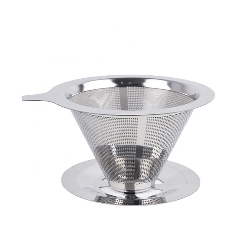 304  Stainless Steel   Double-layer  Coffee Tea Drip  Filter  Manual Coffee Grinder Strainer