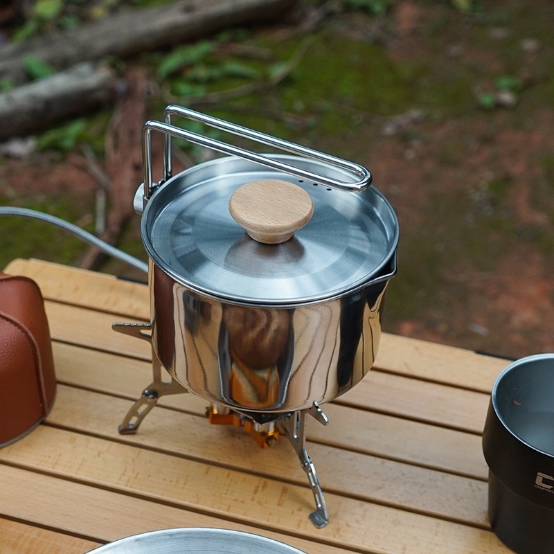 304 stainless steel  multipurpose kitchenware Outdoor Camping Portable pot kettle