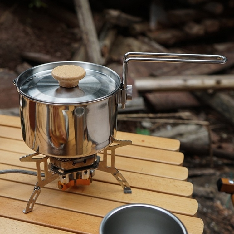 304 stainless steel  multipurpose kitchenware Outdoor Camping Portable pot kettle