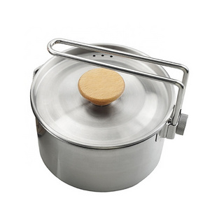 304 stainless steel  multipurpose kitchenware Outdoor Camping Portable pot kettle