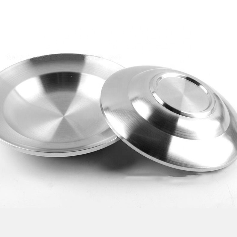 Stainless Steel Tray Plate Barbecue Plate Deep Dish Dinner Plates