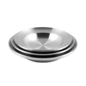 Stainless Steel Tray Plate Barbecue Plate Deep Dish Dinner Plates