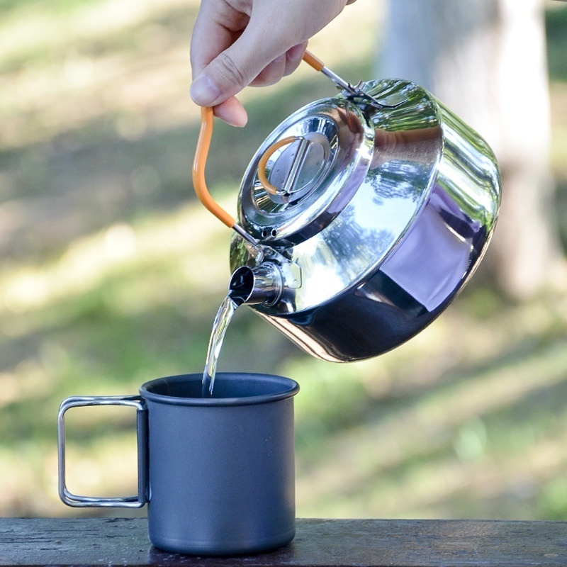 304 Stainless Steel camping hiking kettle tea pot coffee pot Outdoor Kettle