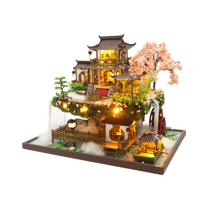 Hongda Contact Get 10% off Educational Dollhouse Toys DIY Chinese Style PC2203  Model 3D Assembly Wooden Puzzles For Kids