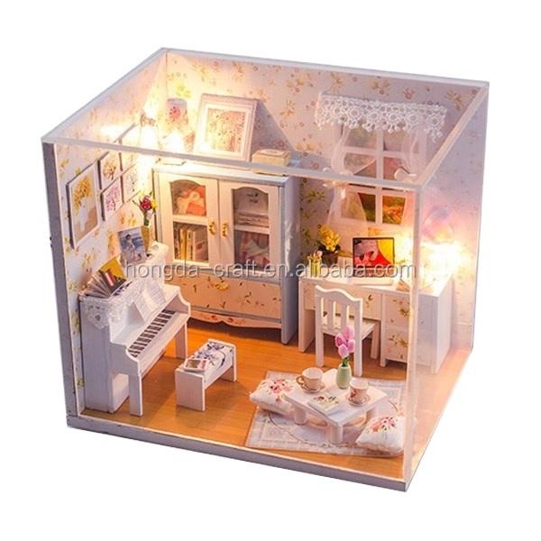 Manufacturer Lovely Inimitable 3d Diy Dollhouse Diy Miniature House Build Kit For Young Girls With Decoration