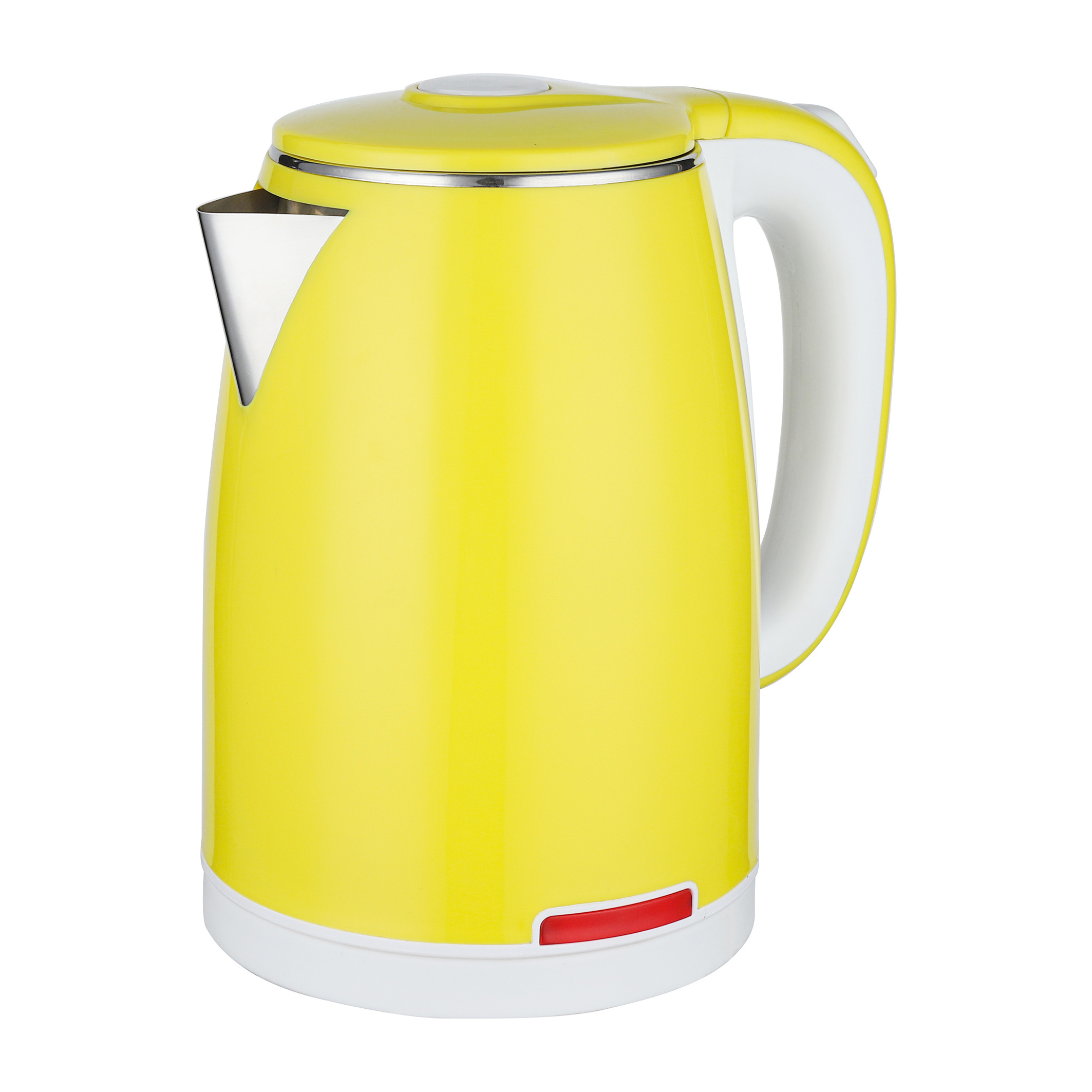 Yellow Color double layer 1.8L Electric Stainless Steel Kettle with keep warm function