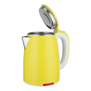 Yellow Color double wall 1.8L Electric Stainless Steel Kettle with keep warm function