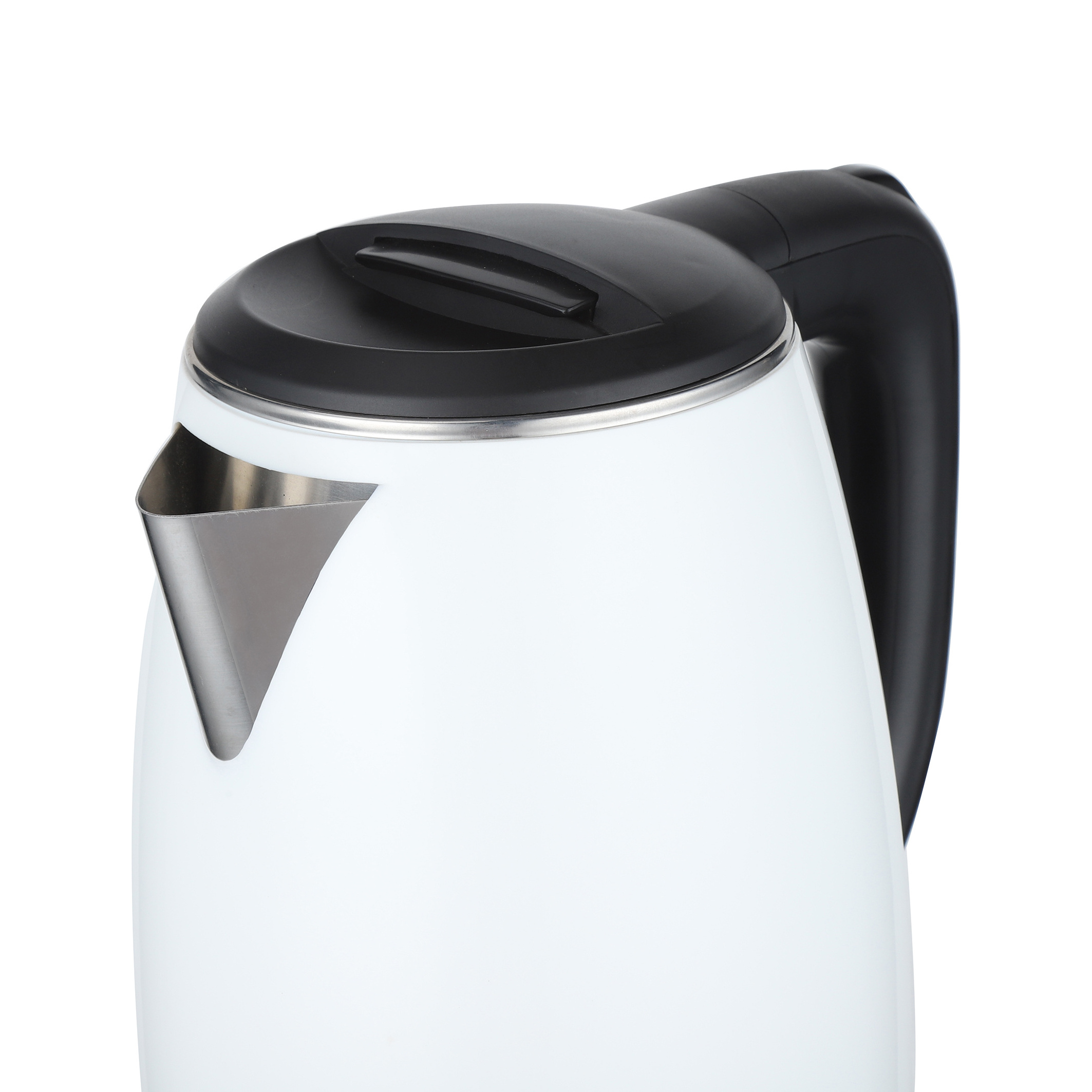 White Black Color Double Wall Stainless Steel 1.8L Electric Kettle