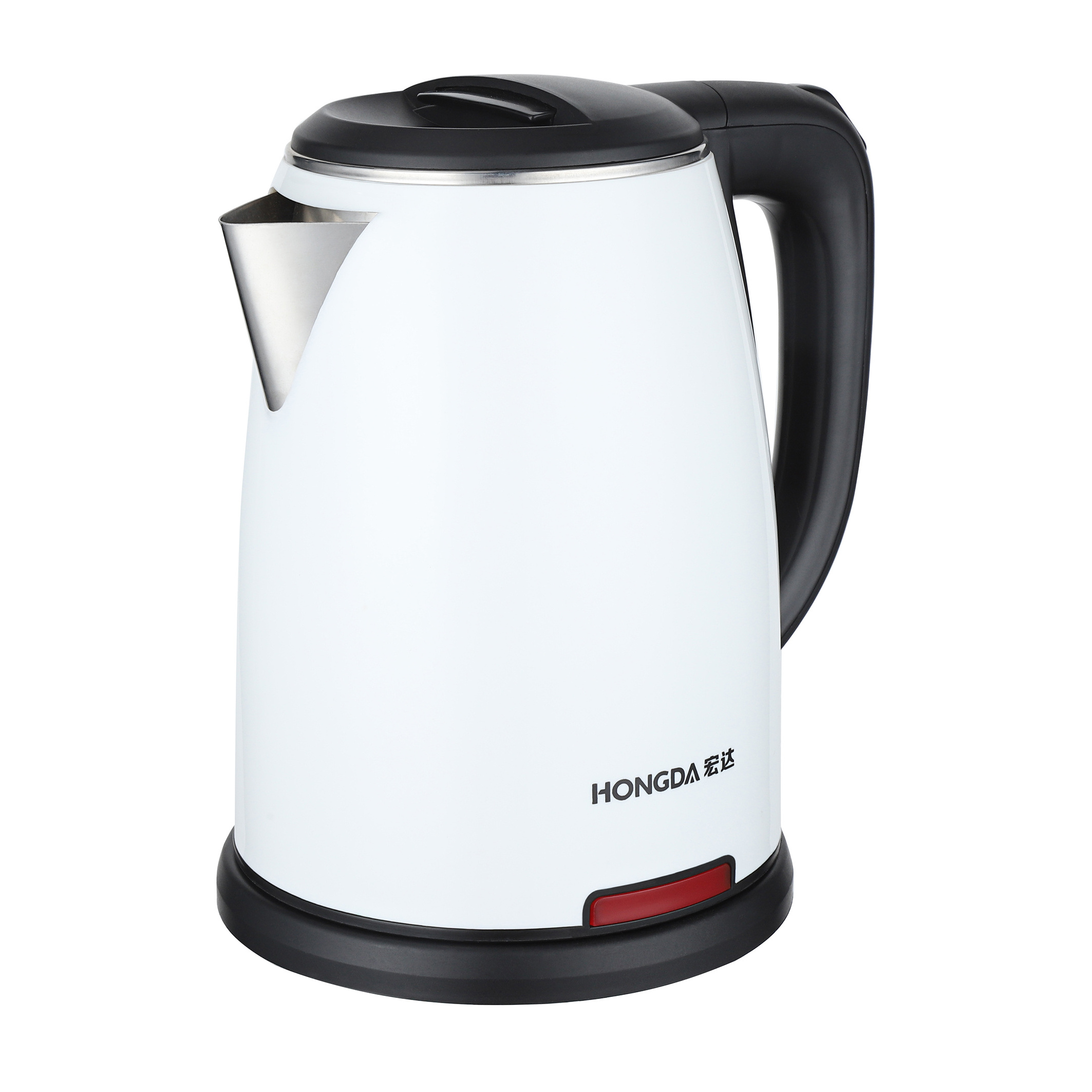 White Black Color Double Wall Stainless Steel 1.8L Electric Kettle