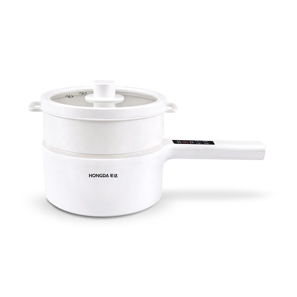 Hongda 1.6 Liter Smart Cookers Electric Boiling Pot Mini Electric Cooking Hotpot For Dormitory Use