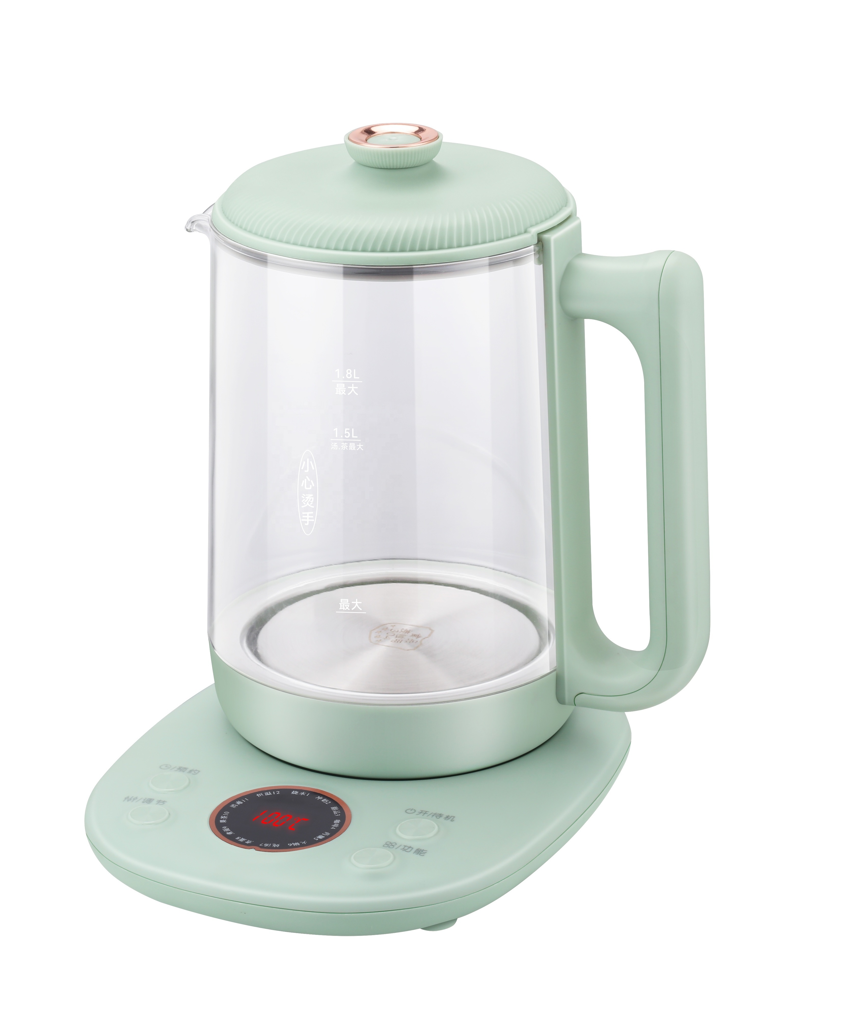 1.8 Liter Home Kitchen Speed-Boil  Glass Kettle Electric Kettle With Timer For Coffee Tea