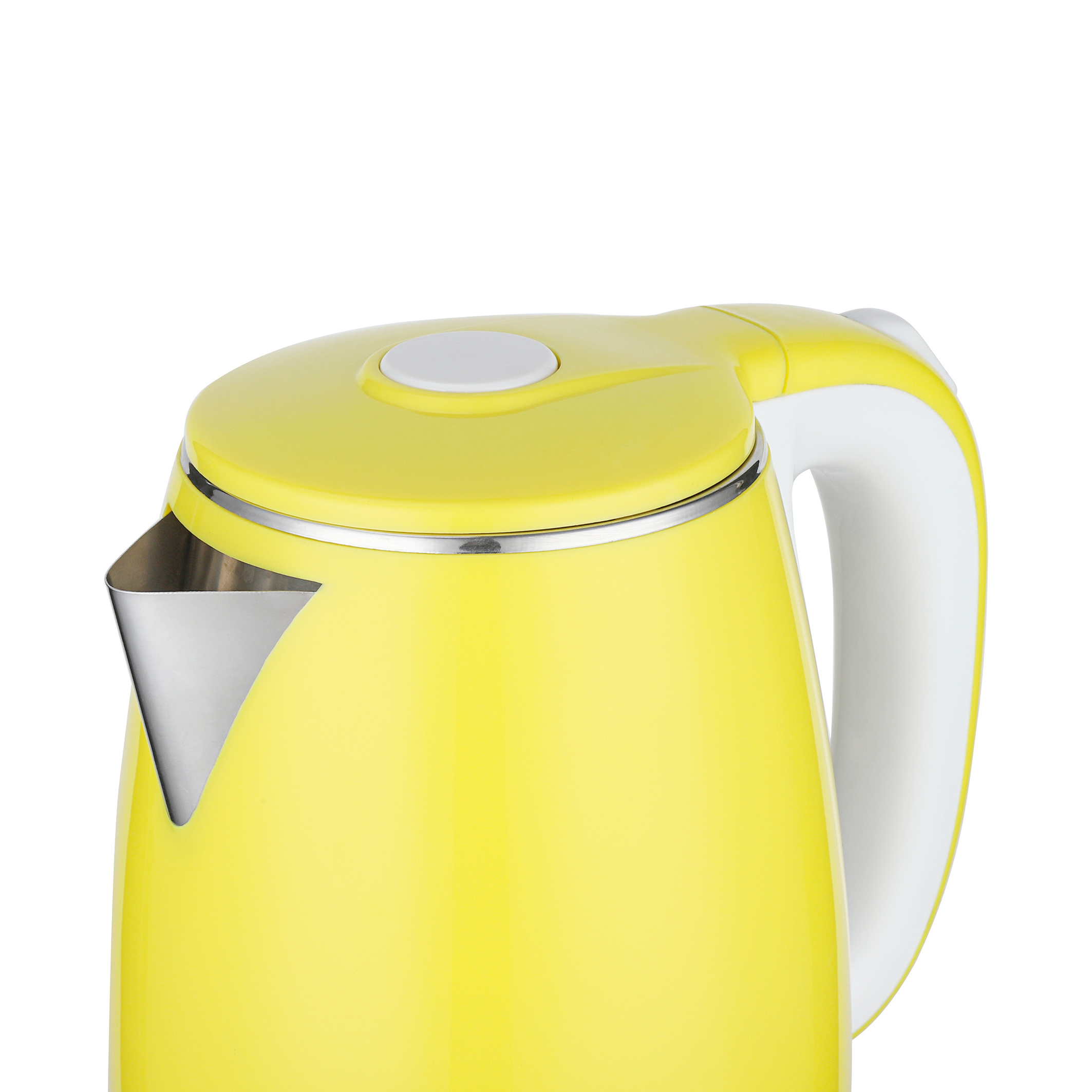 Yellow Color double wall 1.8L Electric Stainless Steel Kettle with keep warm function