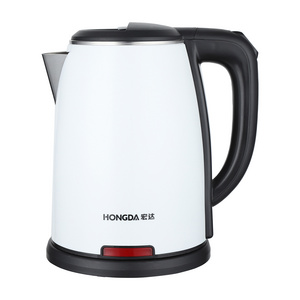 White Black Color Double Wall Stainless Steel 1.8L Electric Kettle