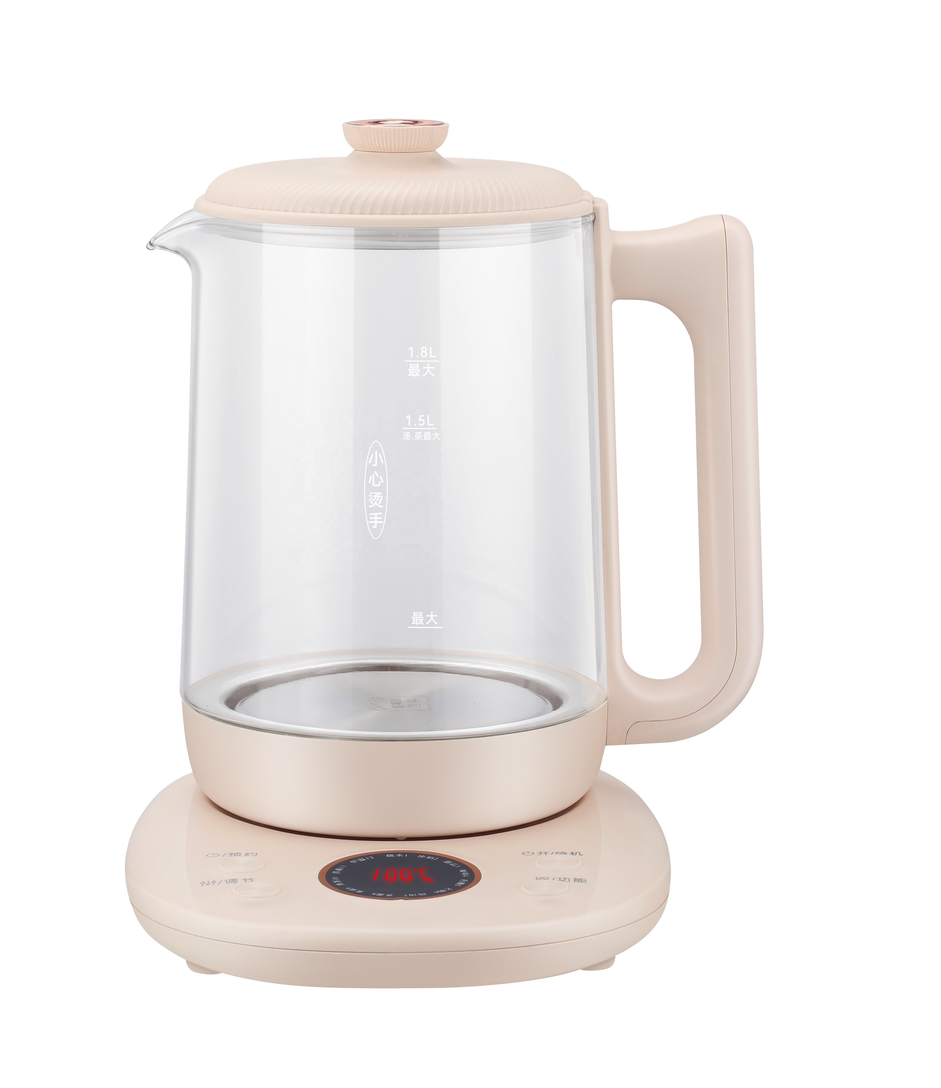 1.8 Liter Home Kitchen Speed-Boil  Glass Kettle Electric Kettle With Timer For Coffee Tea