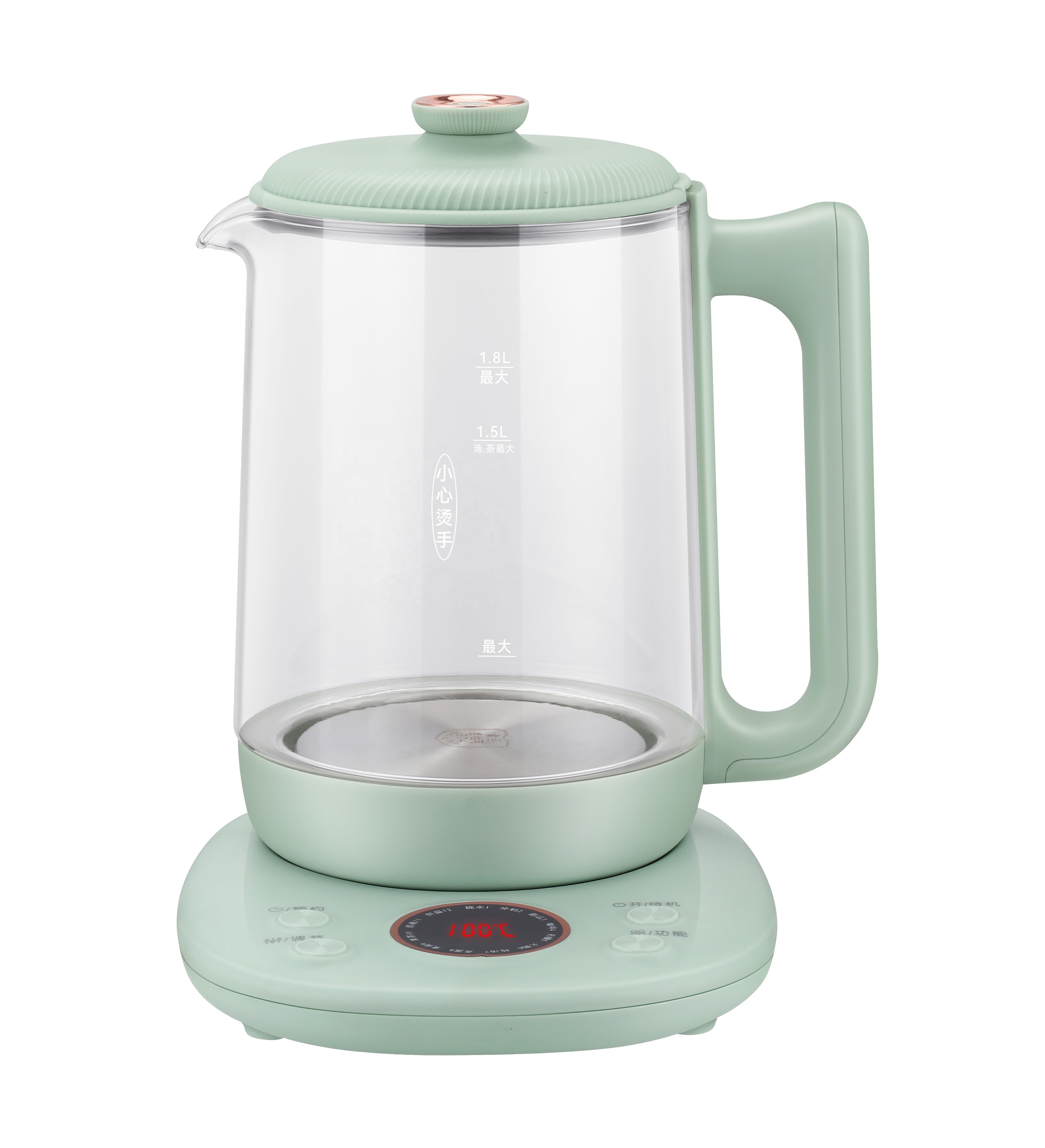 1.8 Liter Home Kitchen Speed-Boil  Glass Kettle Electric Kettle With Timer For Coffee Tea