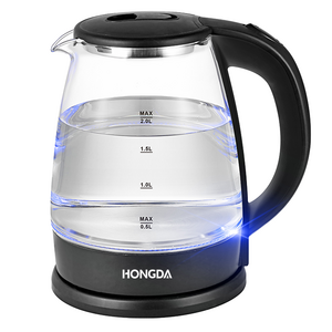 1.8L deluxe glass electric water kettle with SS heating plate