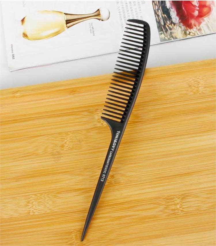 New PEI Material styling Comb Anti-static Pointed tail hair brush Heat Resistant Stainless Steel needle Sharp Rat tail Comb