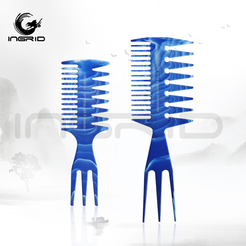 Barber hairdressing tool styling comb hair cutting comb blue and white porcelain